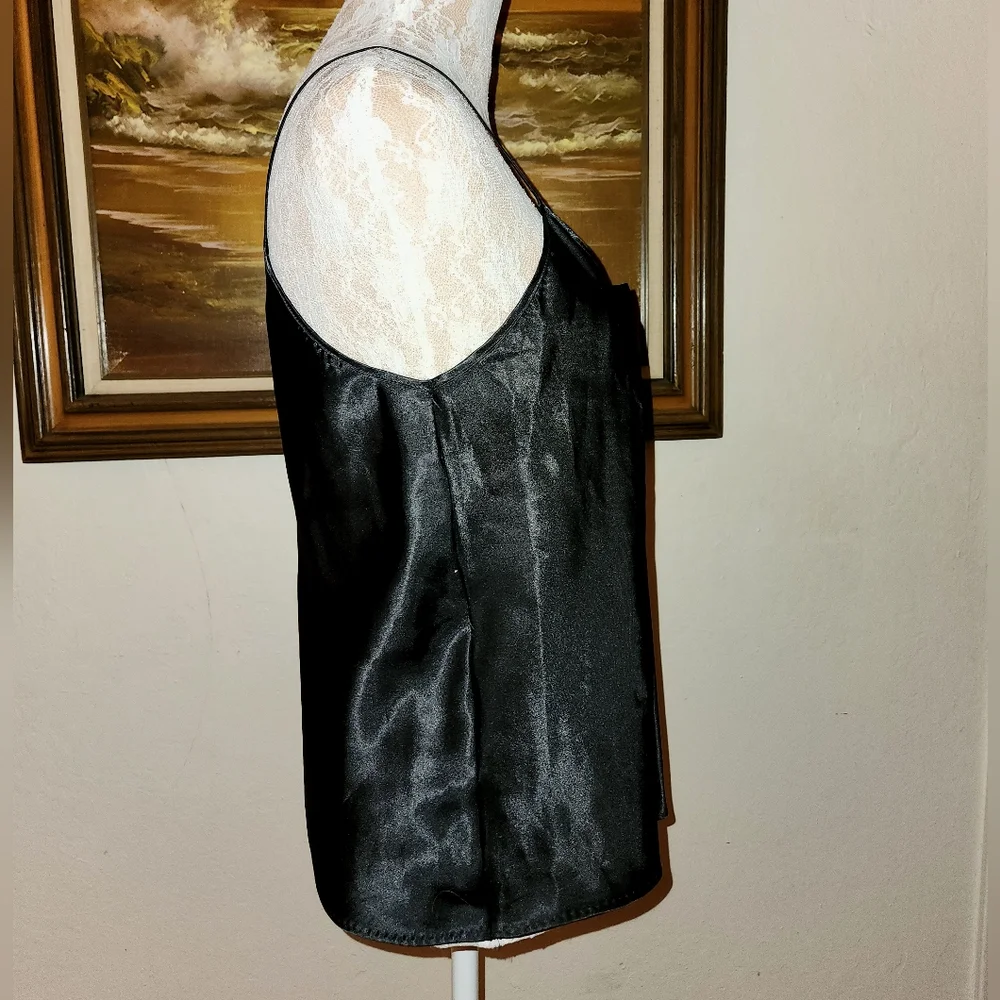 Vintage 1980s Black Satin Camisole by Cinema Etoile - Picture 5 of 11